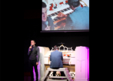 Jayden singing accompanied by Michael Wooldridge to entertain whilst the judges adjudicate at the 2016 ATOS UK Young Theatre Organist of the Year Competition at the Astoria Centre Barnsley - September 2016